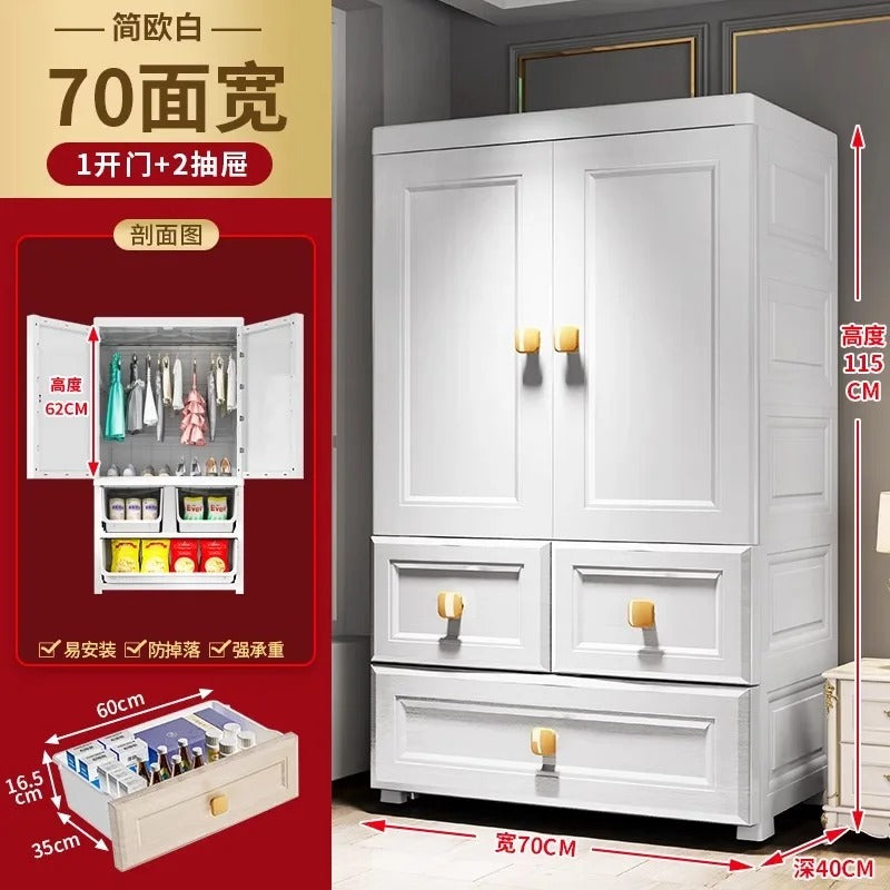 Simple Wardrobe Cabinets Home Bedroom Clothes Storage Cabinet Children's Locker Rental House Home