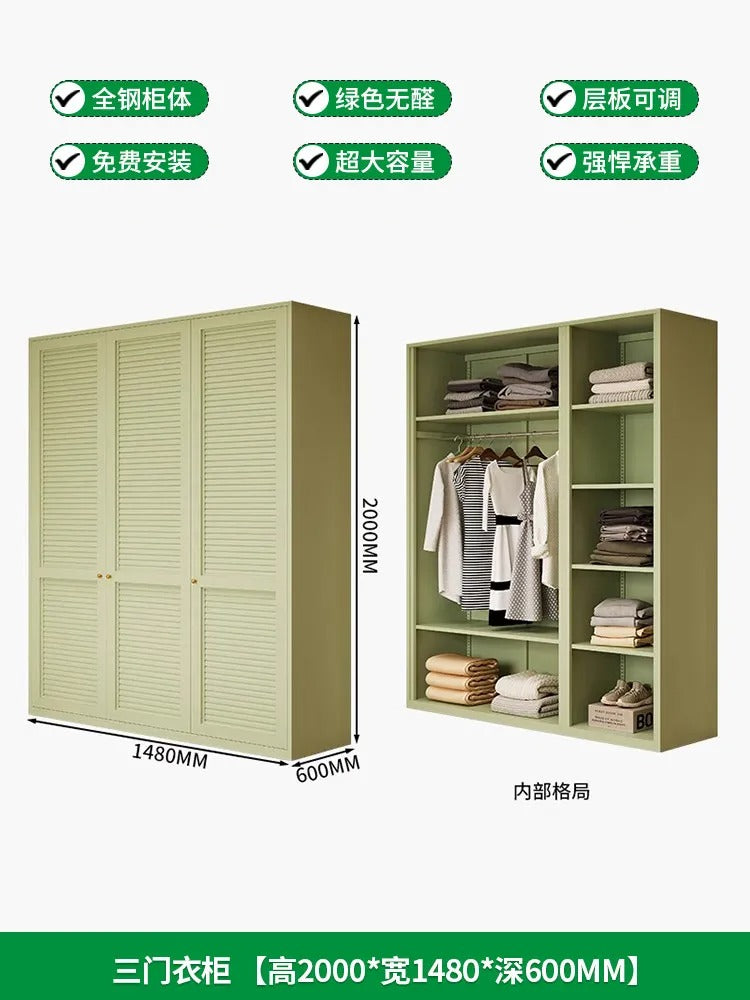 Green Partition Luxury Wardrobe Square Simple Drawers Storage Cabinets Wardrobe Wooden Modern