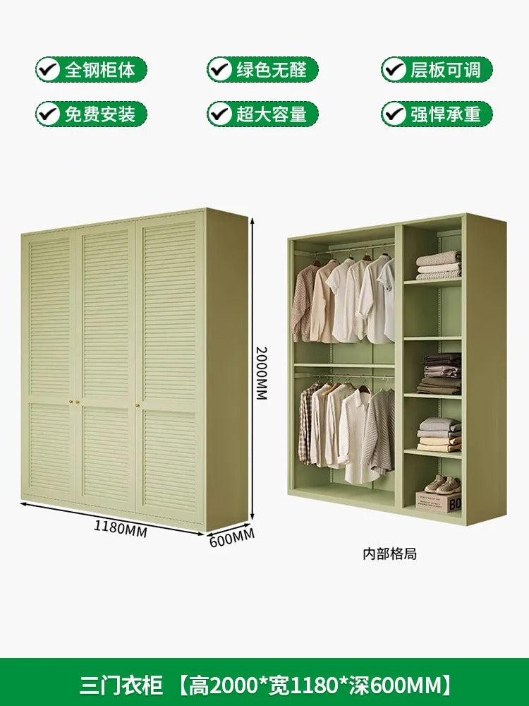 Green Partition Luxury Wardrobe Square Simple Drawers Storage Cabinets Wardrobe Wooden Modern