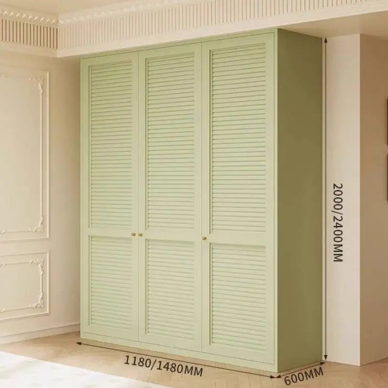 Green Partition Luxury Wardrobe Square Simple Drawers Storage Cabinets Wardrobe Wooden Modern