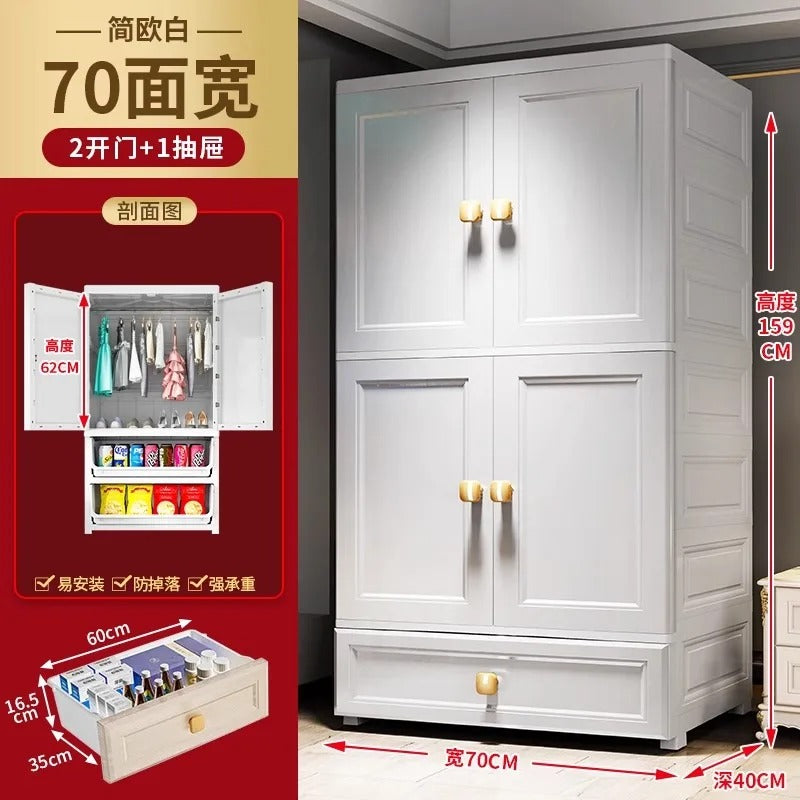 Simple Wardrobe Cabinets Home Bedroom Clothes Storage Cabinet Children's Locker Rental House Home