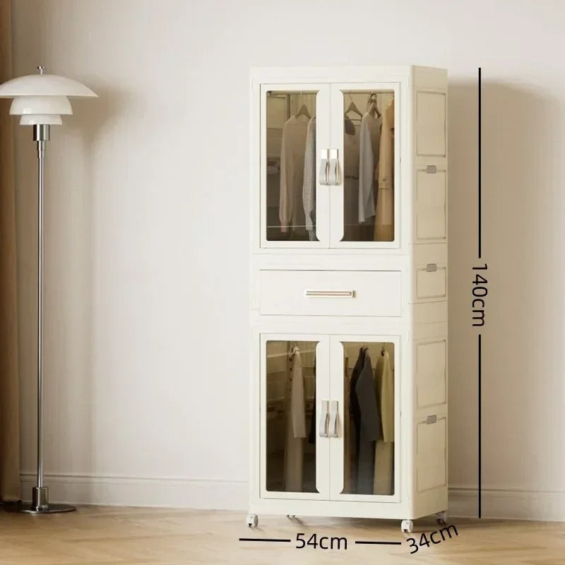 Thickened Multi-Layer Plastic Storage Cabinet for Home Bedroom Baby Closet Organizer No Installation