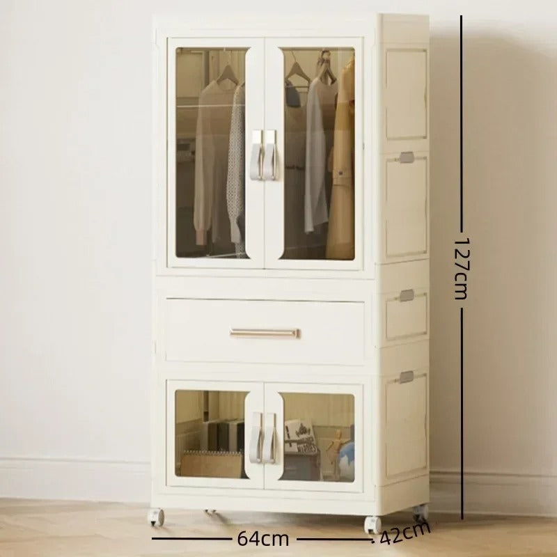 Thickened Multi-Layer Plastic Storage Cabinet for Home Bedroom Baby Closet Organizer No Installation