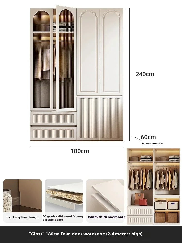 Nordic Minimalist Closet Partitions Wooden Cupboard Organizer Storage Wardrobe Clothes Shelves Cabinet Muebles