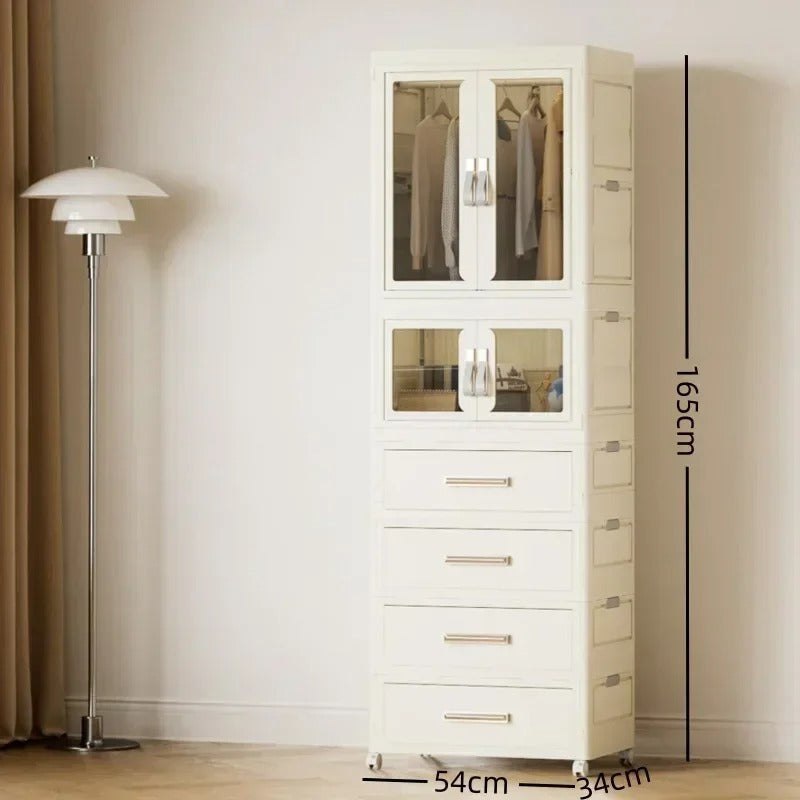Thickened Multi-Layer Plastic Storage Cabinet for Home Bedroom Baby Closet Organizer No Installation