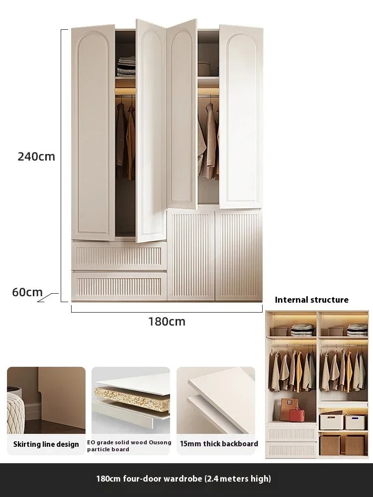 Nordic Minimalist Closet Partitions Wooden Cupboard Organizer Storage Wardrobe Clothes Shelves Cabinet Muebles