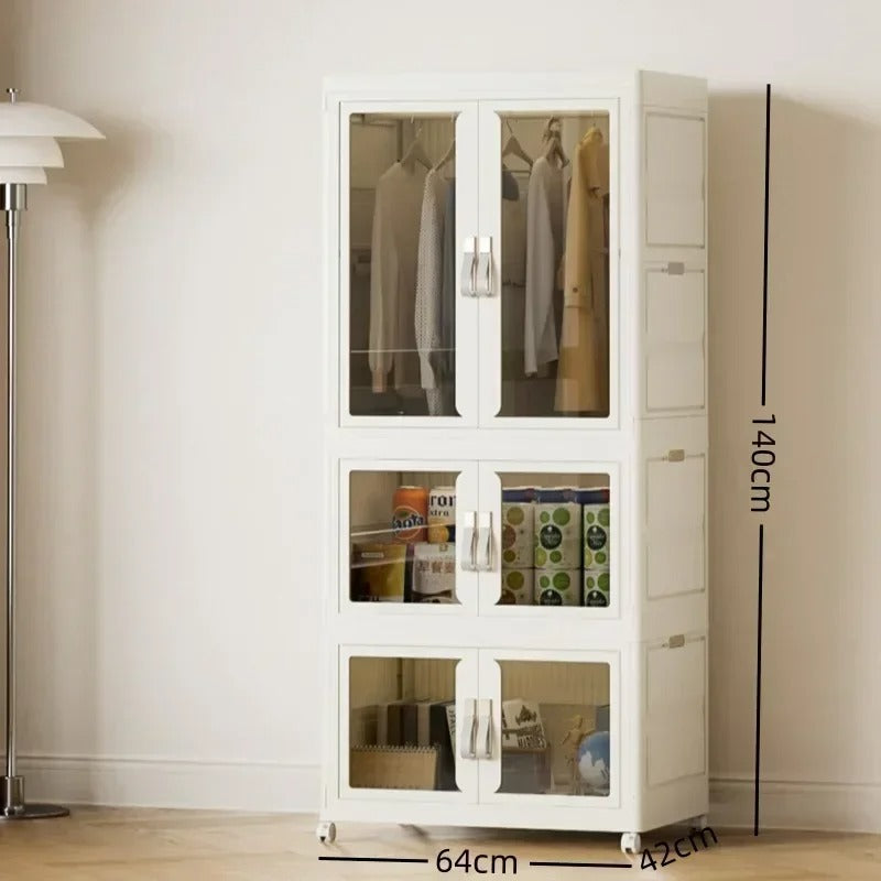 Thickened Multi-Layer Plastic Storage Cabinet for Home Bedroom Baby Closet Organizer No Installation